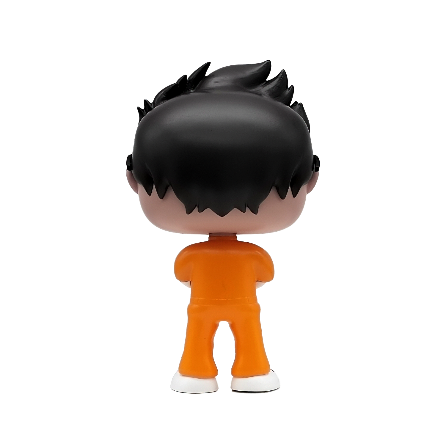 Ian Bick host of Locked In figurine with black hair and orange outfit on a white background